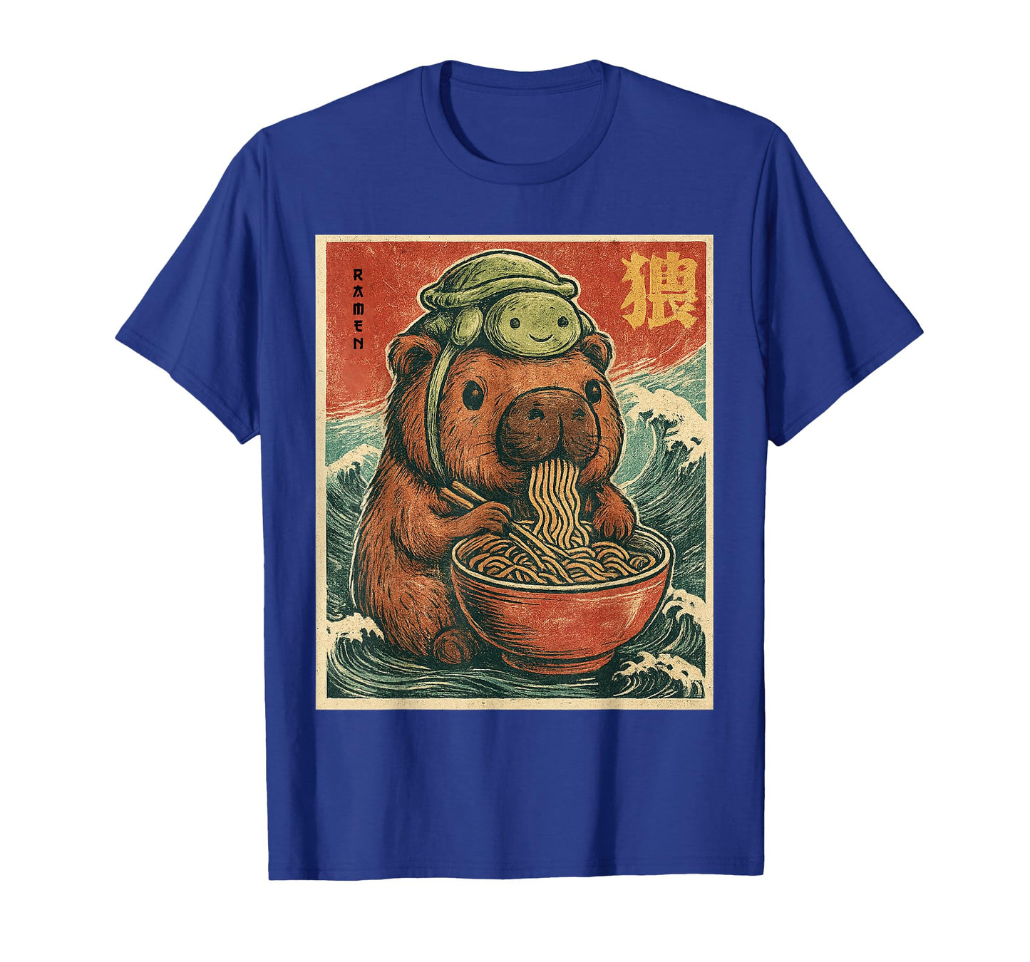 Capybara Anime Ramen Turtle Funny Graphic Kawaii Capibara T-Shirt