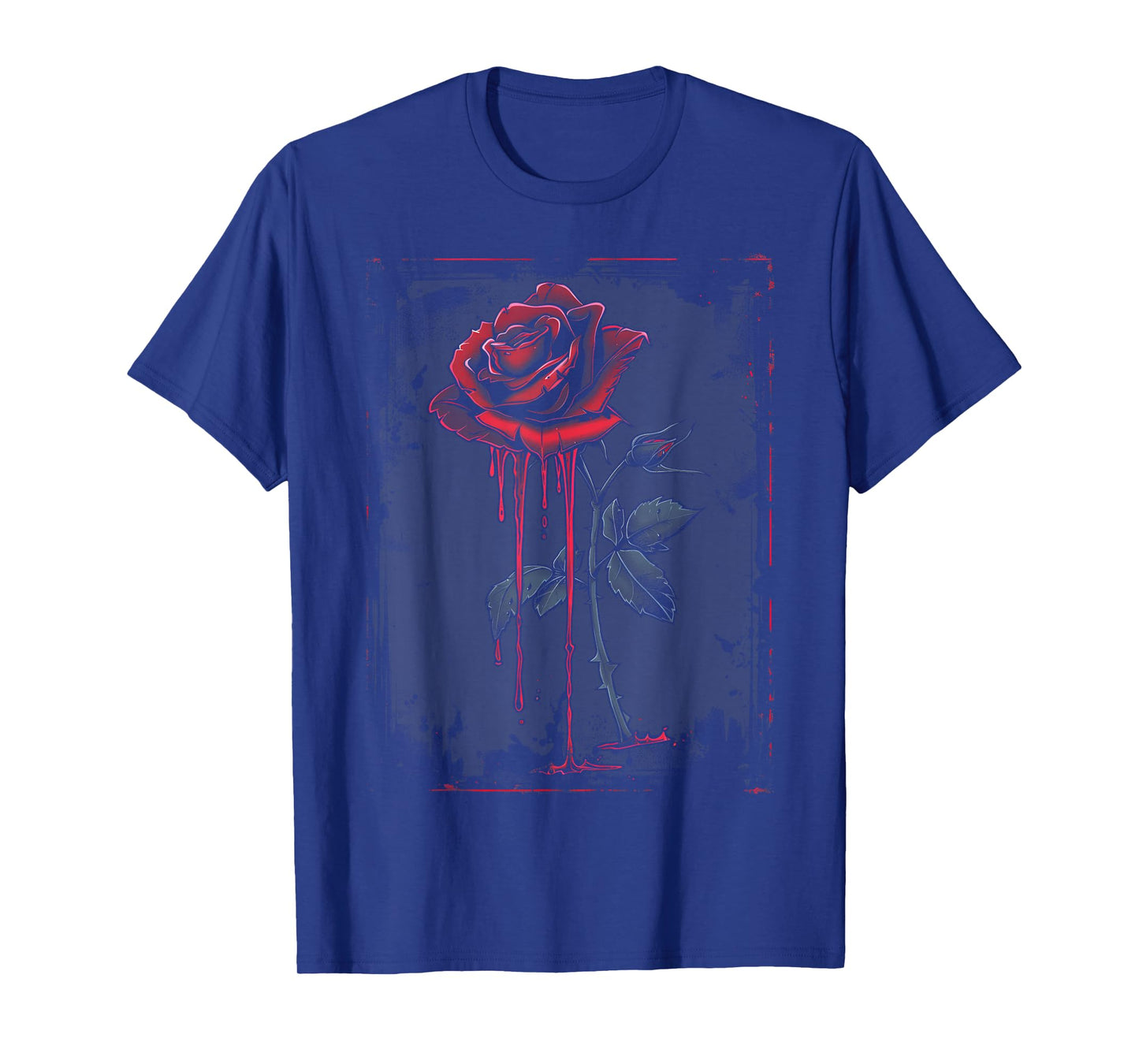Anime Goth Withered Rose Blood Gothic Art Punk Vintage Edgy T-Shirt