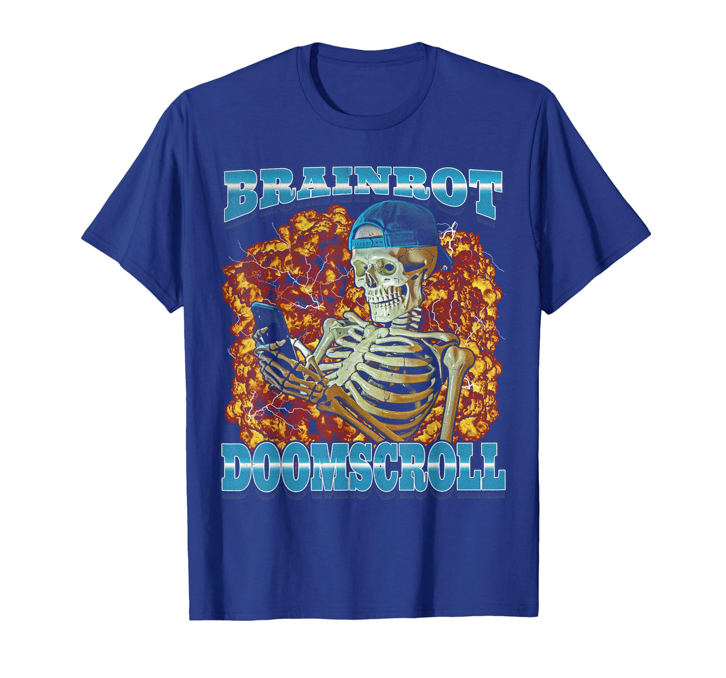 Skeleton Meme Funny Men Women Brainrot Bootleg Graphic T-Shirt