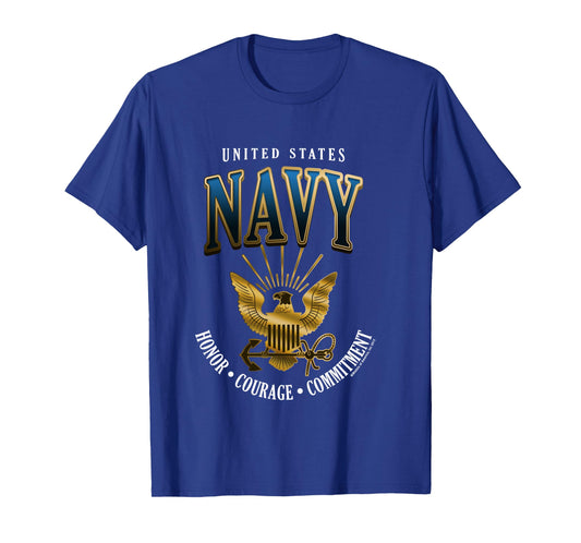 UNITED STATES NAVY HONOR-COURAGE-COMMITMENT Long Sleeve T-Shirt