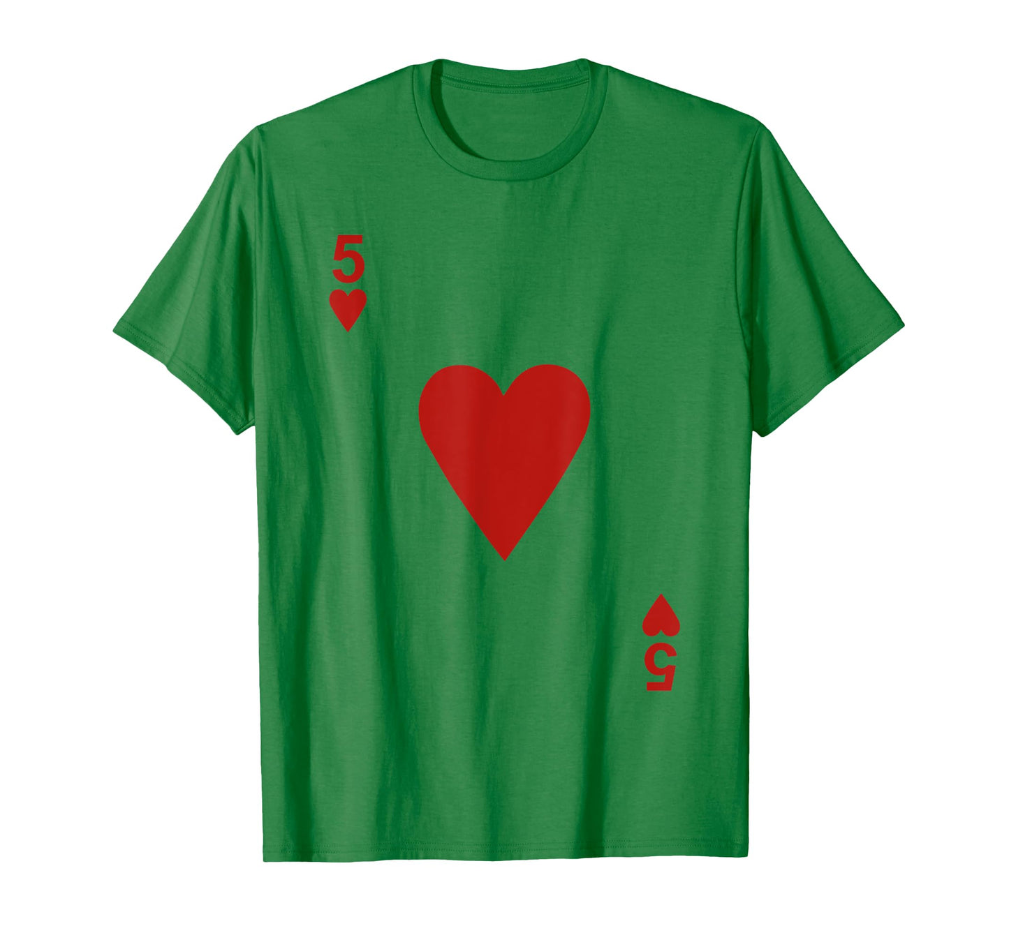 Five of hearts Tshirt Blackjack Cards Poker 21 5 Tee shirt T-Shirt