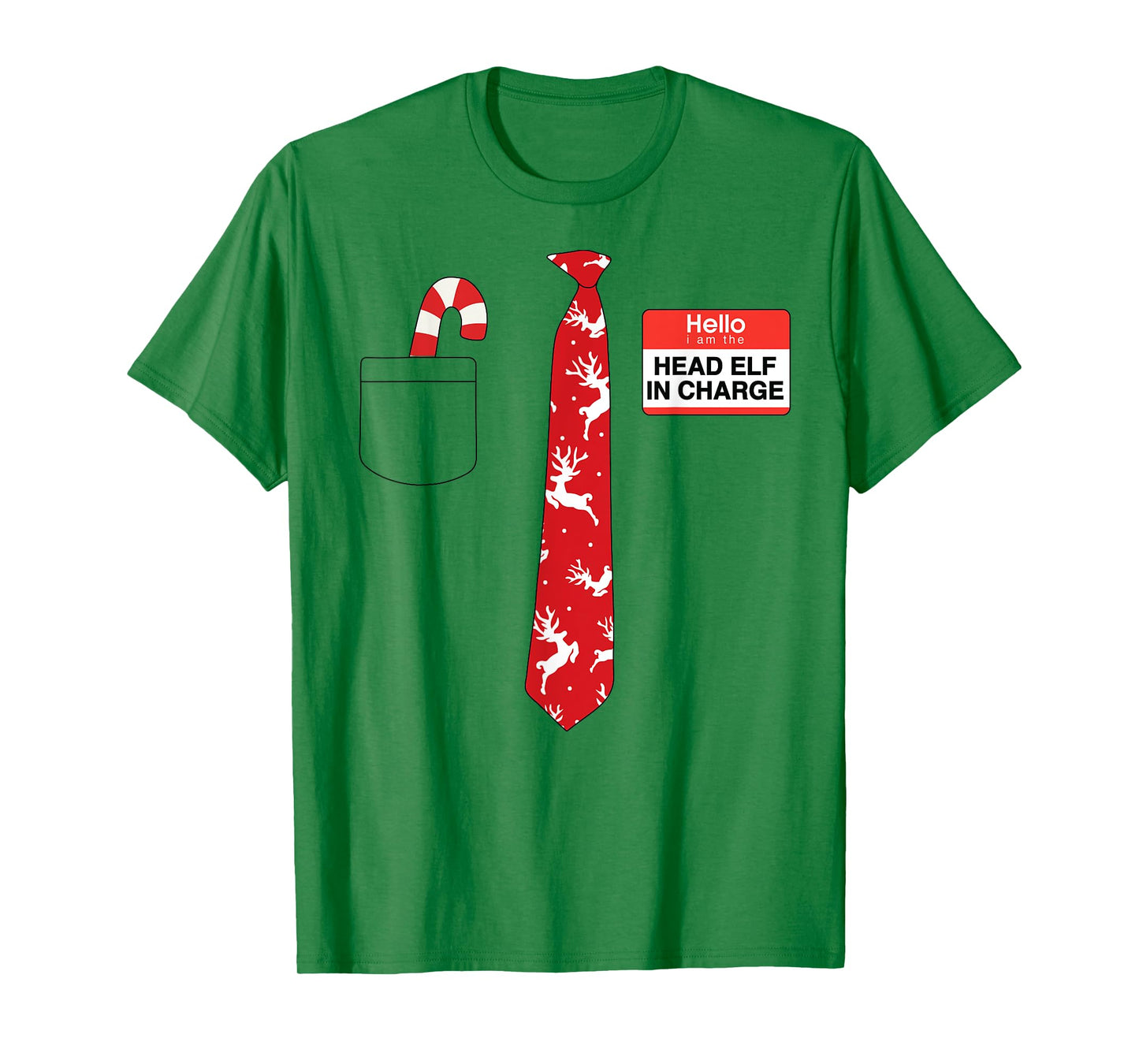 Head Elf In Charge Xmas Costume Tee Modern Santa Helper T-Shirt