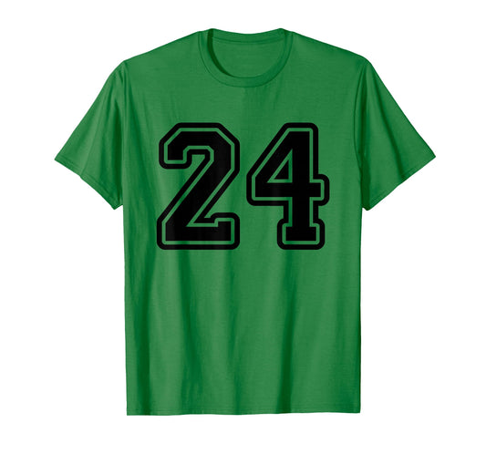 Number #24 Black Sport Varsity Number 24 T-Shirt