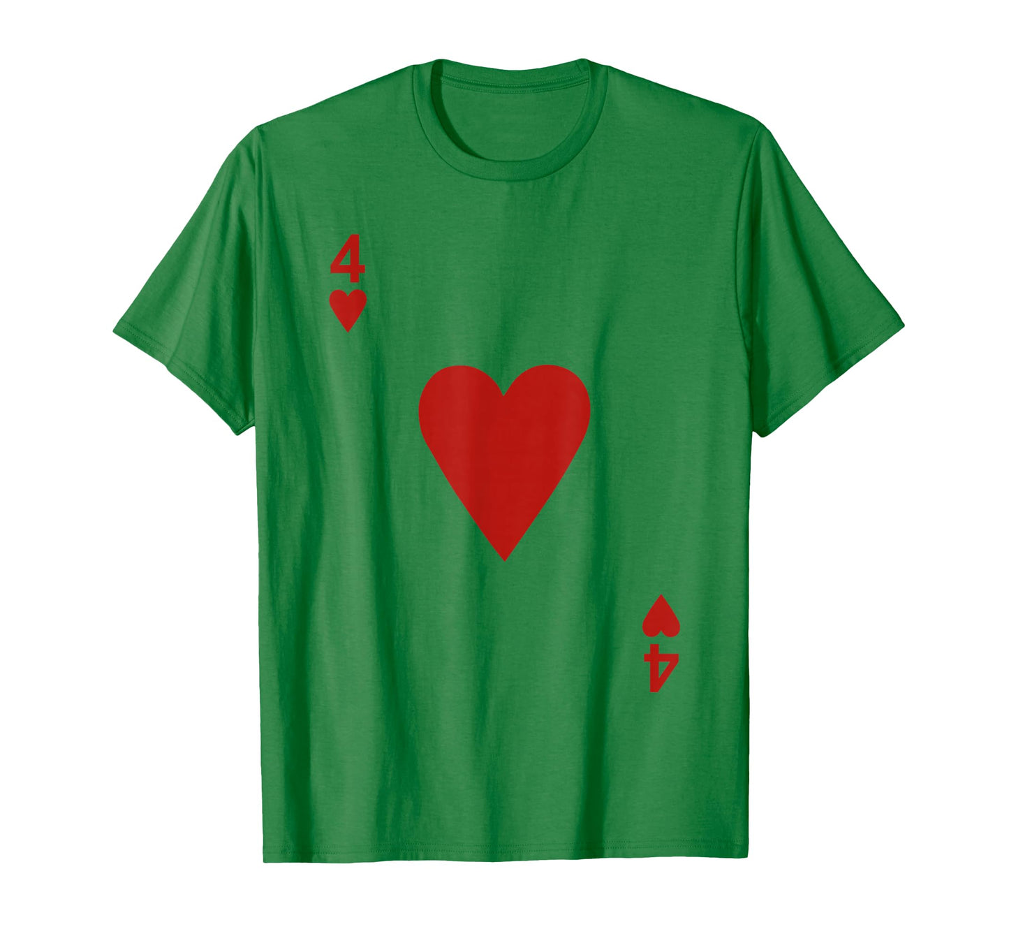 Four of hearts Tshirt Blackjack Cards Poker 21 4 Tee shirt T-Shirt
