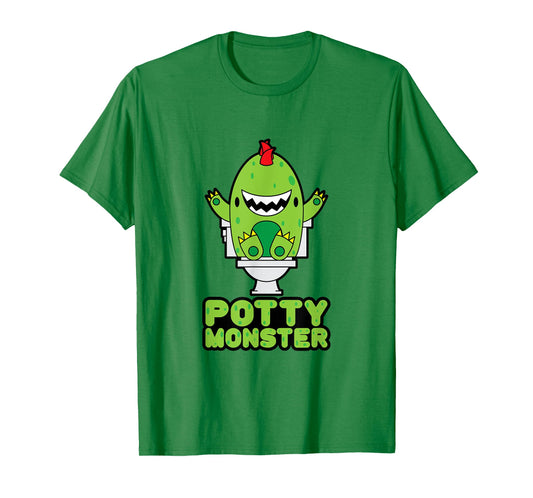 Potty Training Shirt For Boys Cute Toddler Potty Monsters T-Shirt