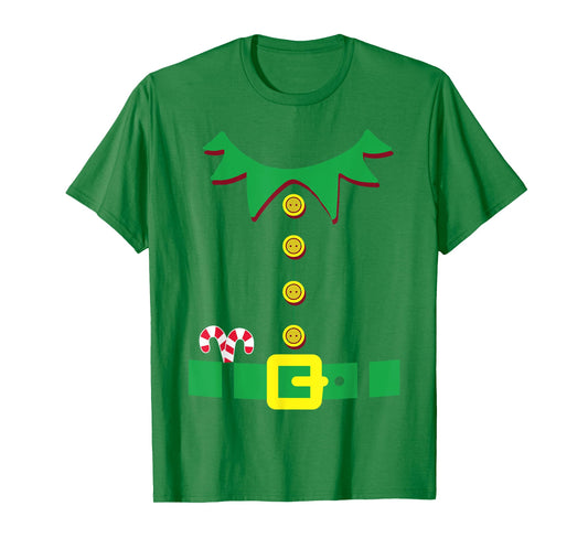 Elf Costume Santa Holiday Christmas Red T-Shirt