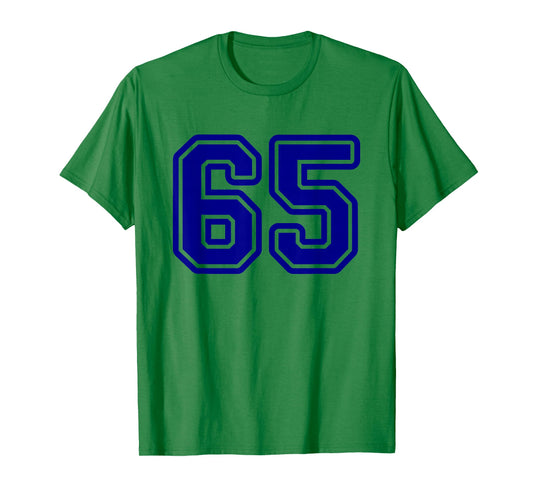 Number #65 Blue Sport Number 65 T-Shirt