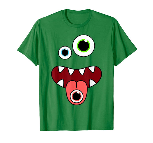 Funny Silly Monster Face Easy Birthday Halloween Costume T-Shirt