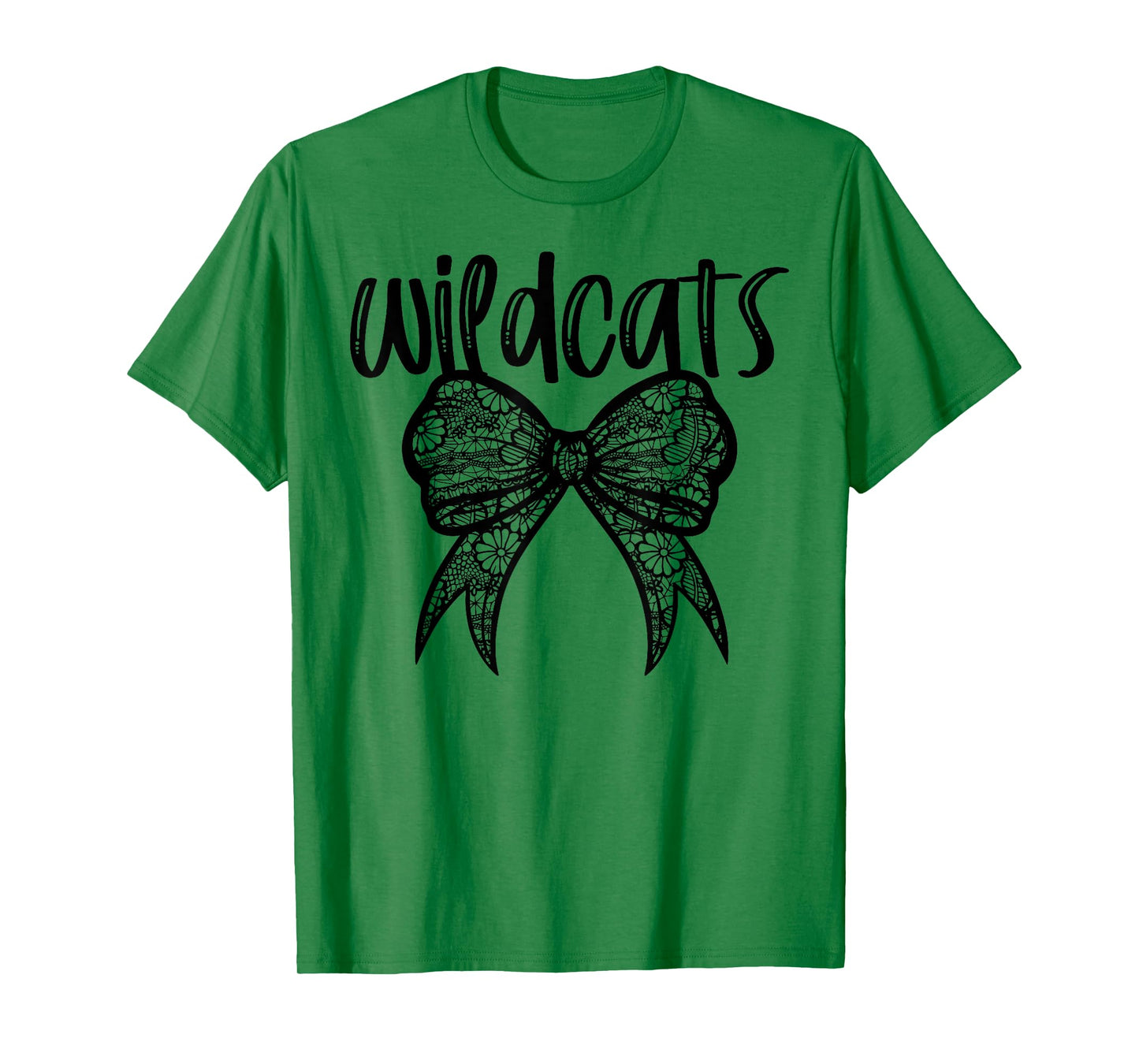 Wildcats Coquette Aesthetic Girly Team Mascot Lace Bow T-Shirt
