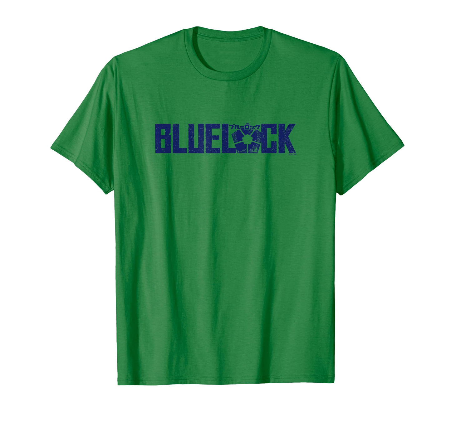 Blue Lock Official Epic Blue Bold Distressed Big Chest Logo T-Shirt