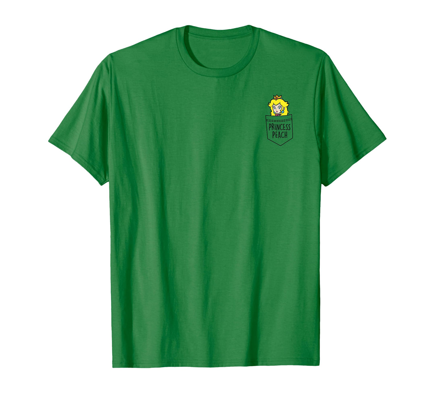 Super Mario Princess Peach Pocket Left Chest Graphic T-Shirt T-Shirt