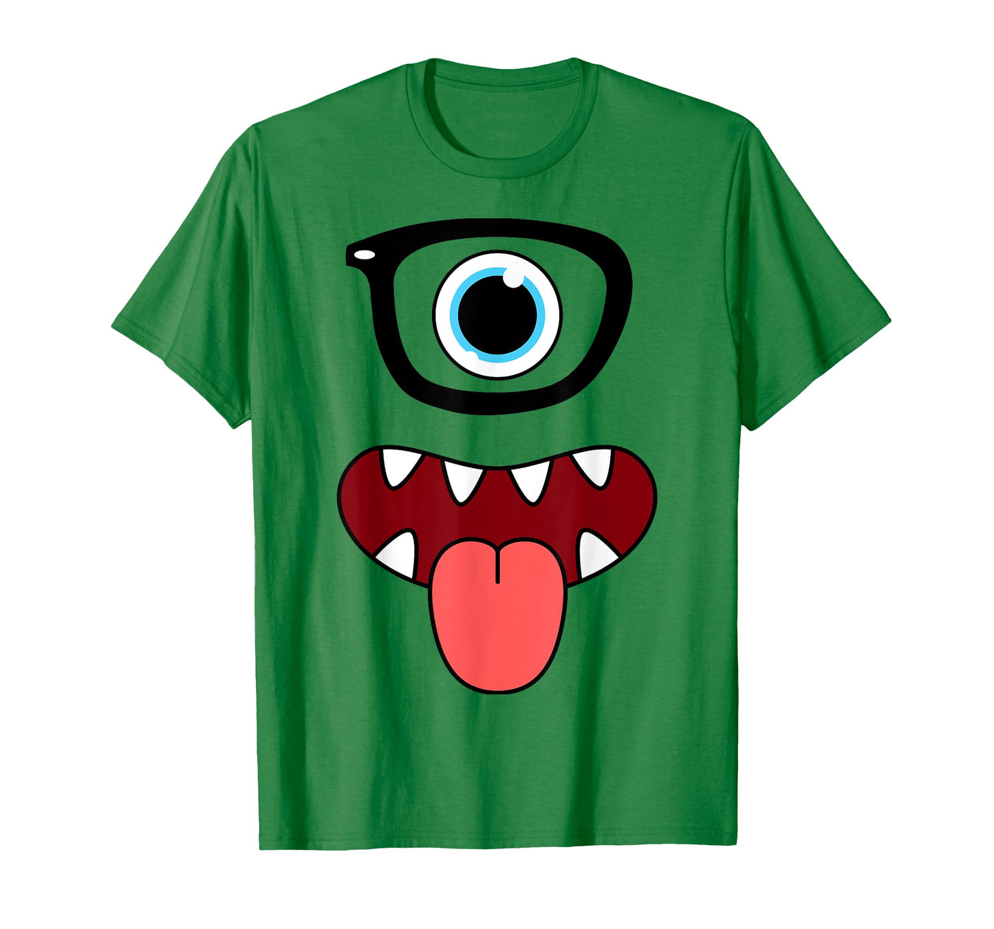 Funny Monster Face Nerd Glasses Costume Birthday Halloween T-Shirt
