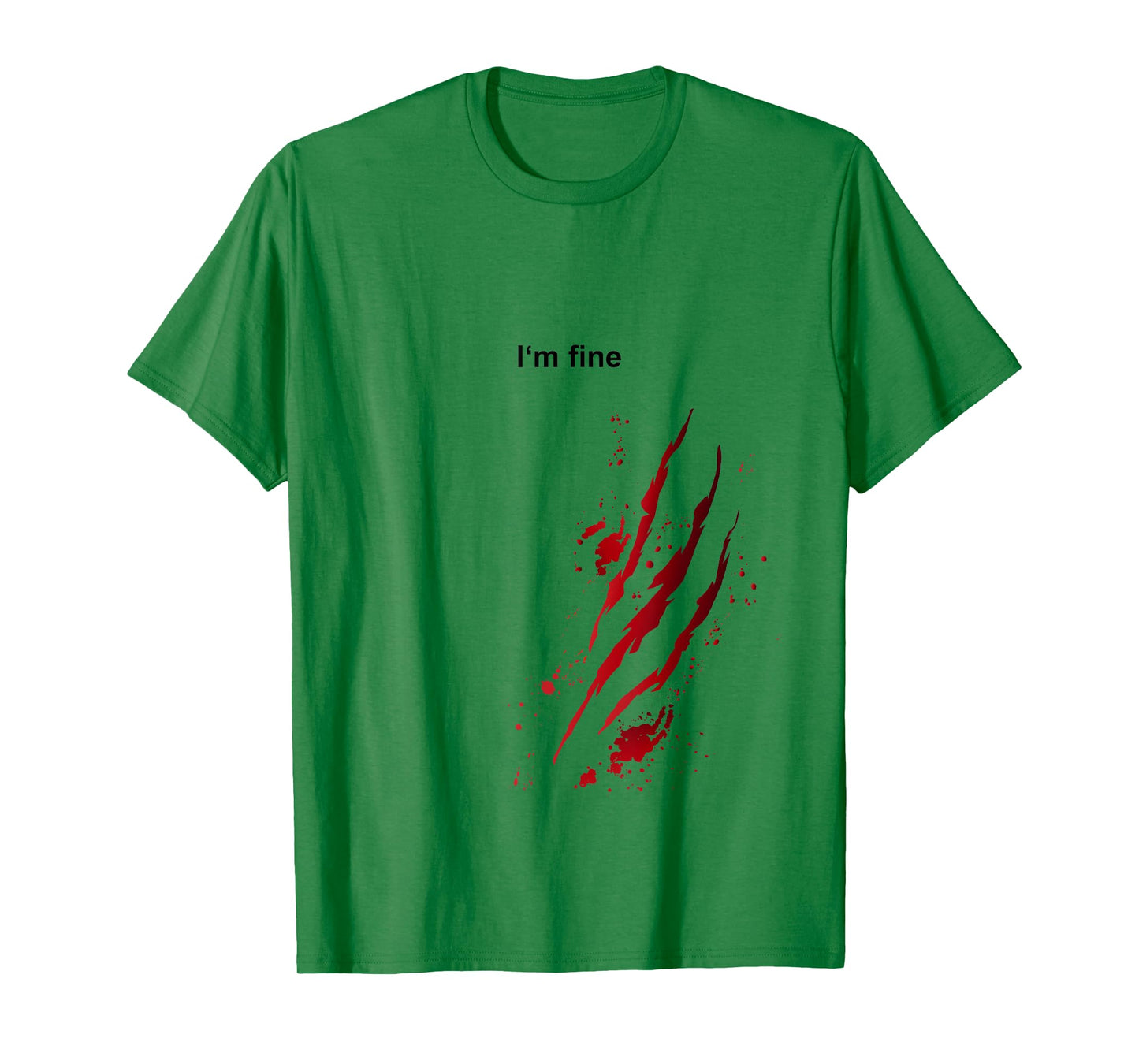 I'm Fine Bloody Halloween Zombie Scratcher Funny Horror T-Shirt