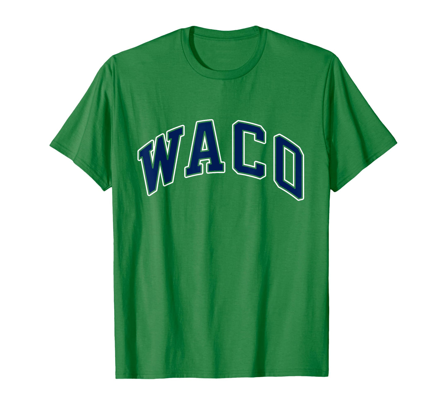 Waco Texas TX Varsity Style Navy Text T-Shirt