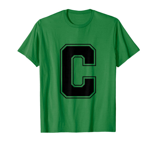 Letter C Big Bold Capital Varsity Alphabet Monogram T-Shirt