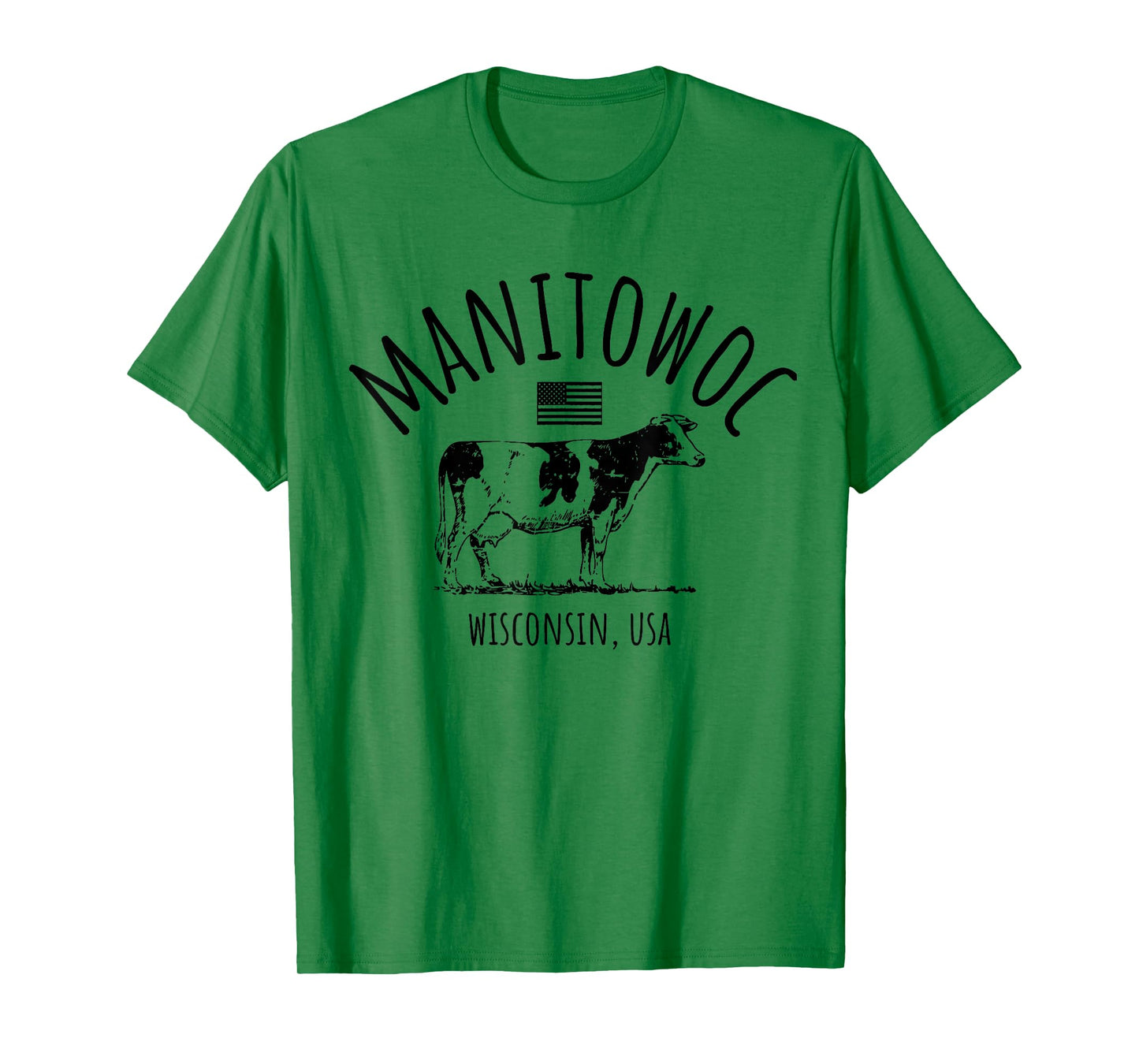 Manitowoc Wisconsin USA Retro Cow Vintage Style Design T-Shirt