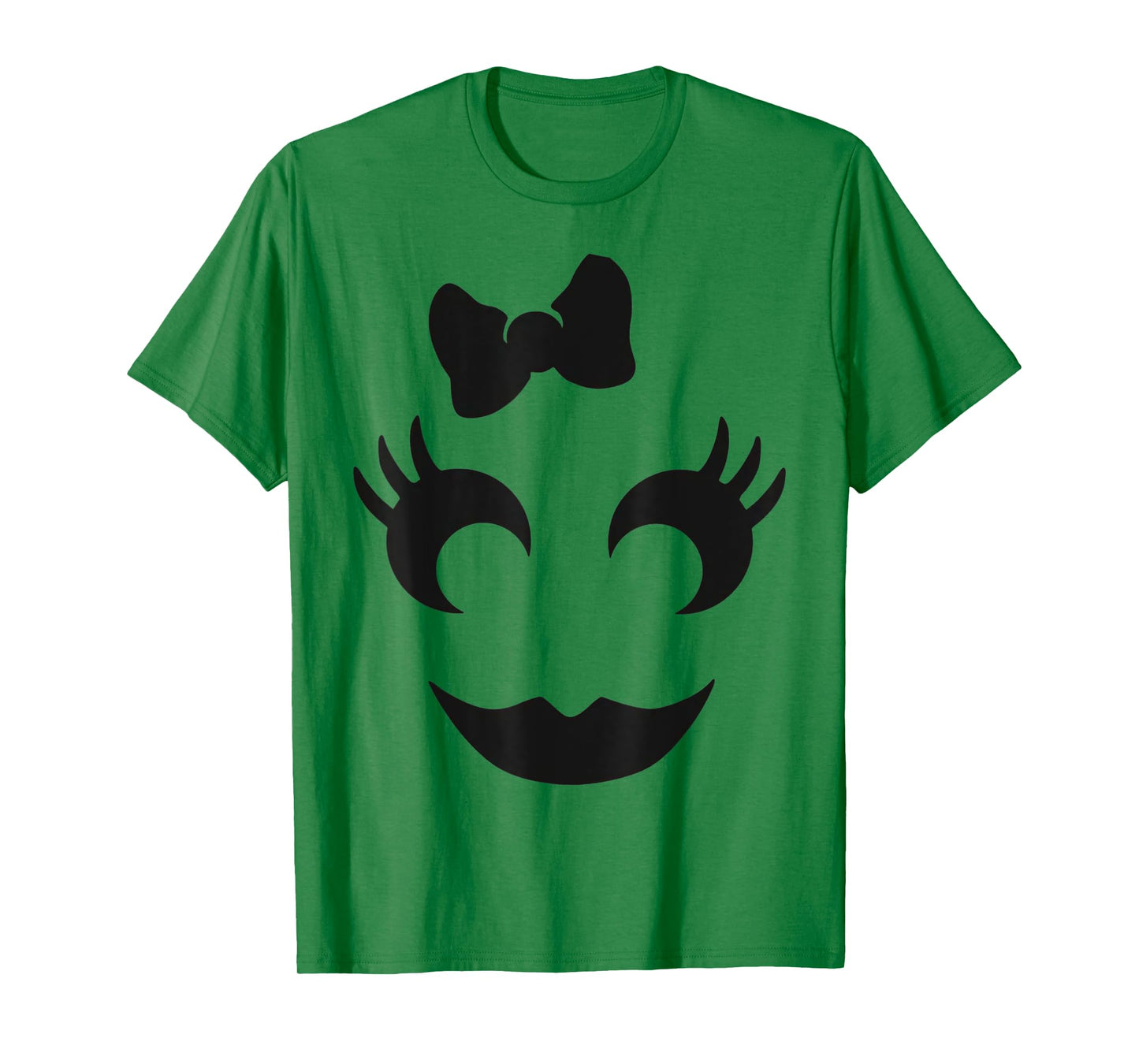 Jack O Lantern Face Pumpkin Eyelashes Hallowen Costume Funny T-Shirt
