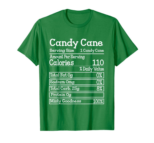 Candy Cane Nutrition Facts Christmas Matching T-Shirt