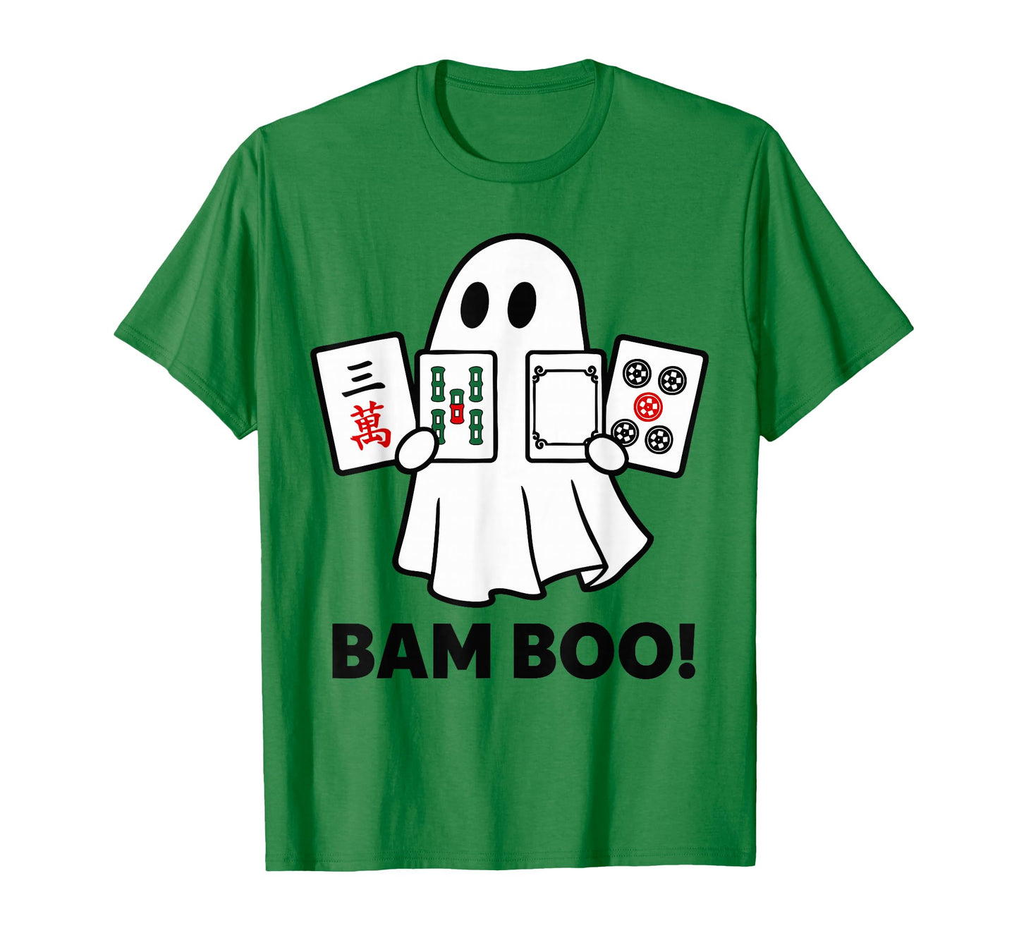 Halloween Ghost Playing Mahjong Spooky Bam Boo Funny Costume T-Shirt