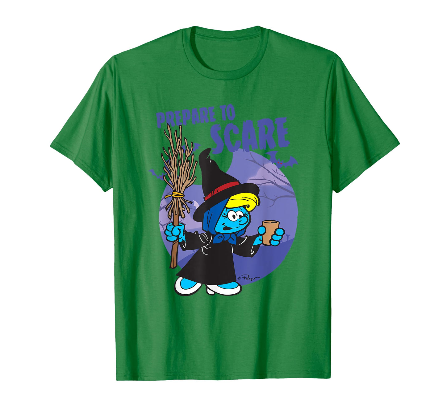 The Smurfs Prepare to Scare Witch Halloween Retro Cartoon T-Shirt