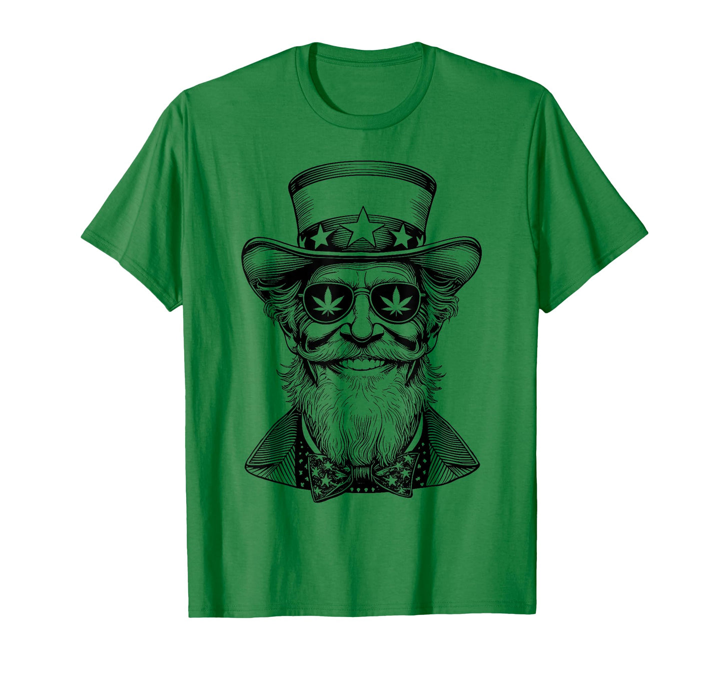 Weed Uncle Sam USA Funny 4th Of July 420 Stoner Marijuana Women Men T-Shirt