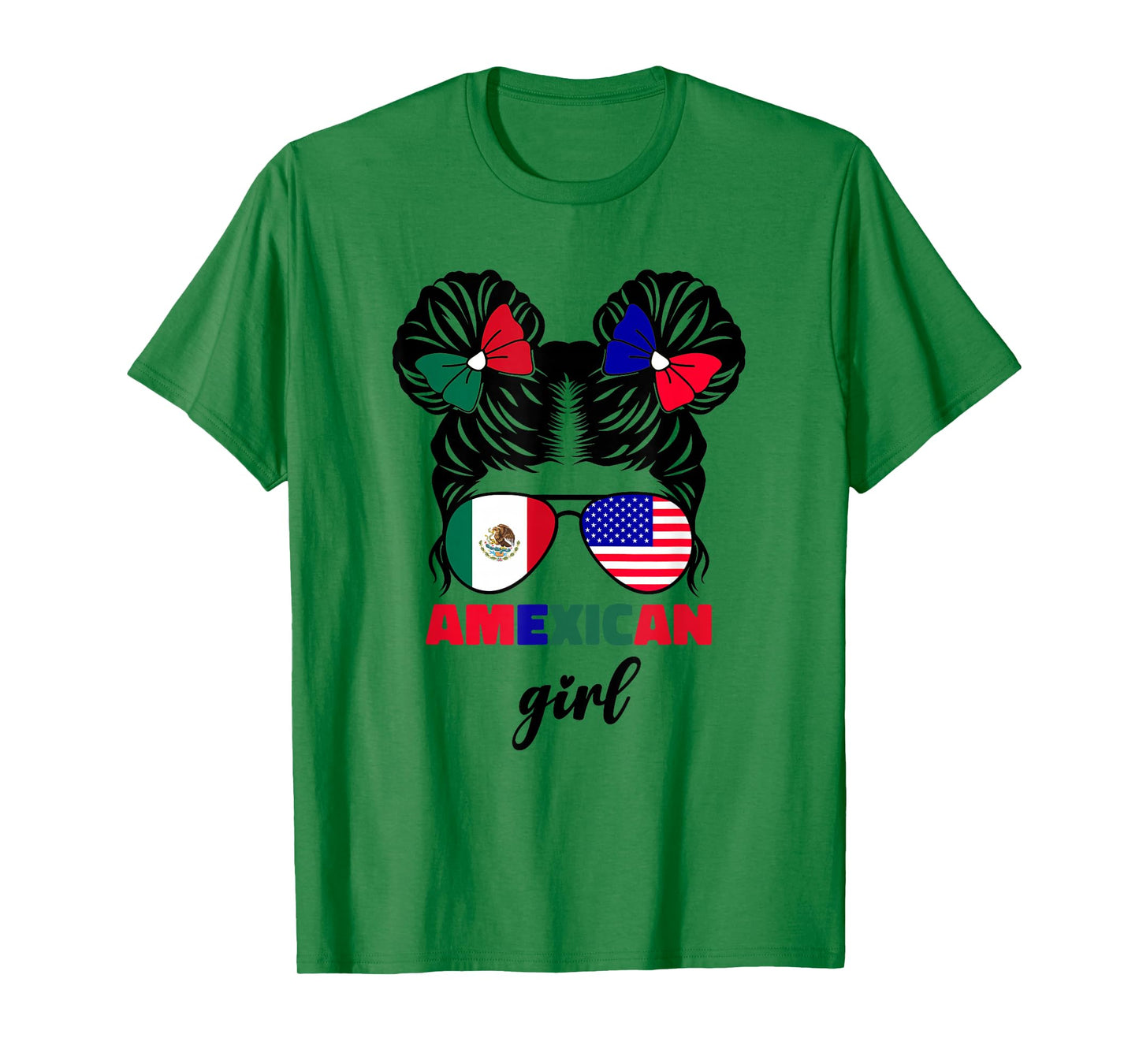 Half Mexican and American Mexico America USA Flag Girls Kids T-Shirt