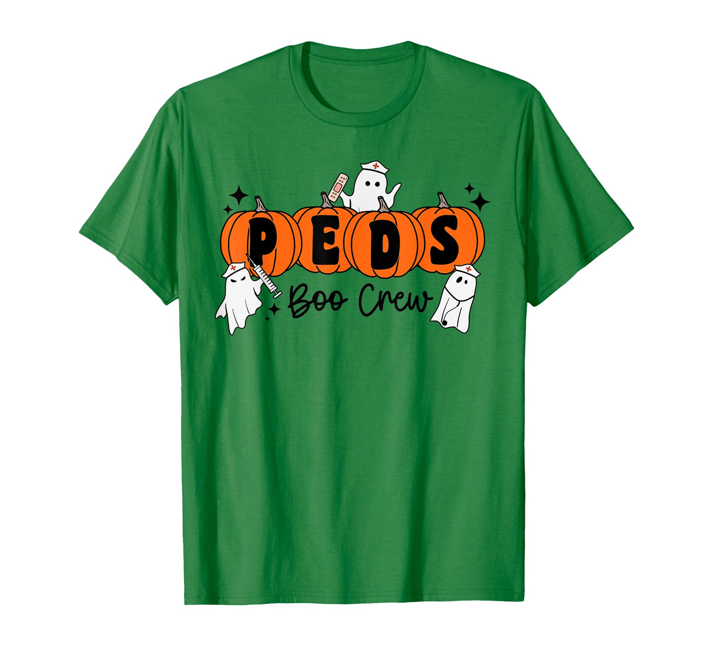 Peds Boo Crew Pumpkin Ghost Pediatric Nurse Halloween T-Shirt