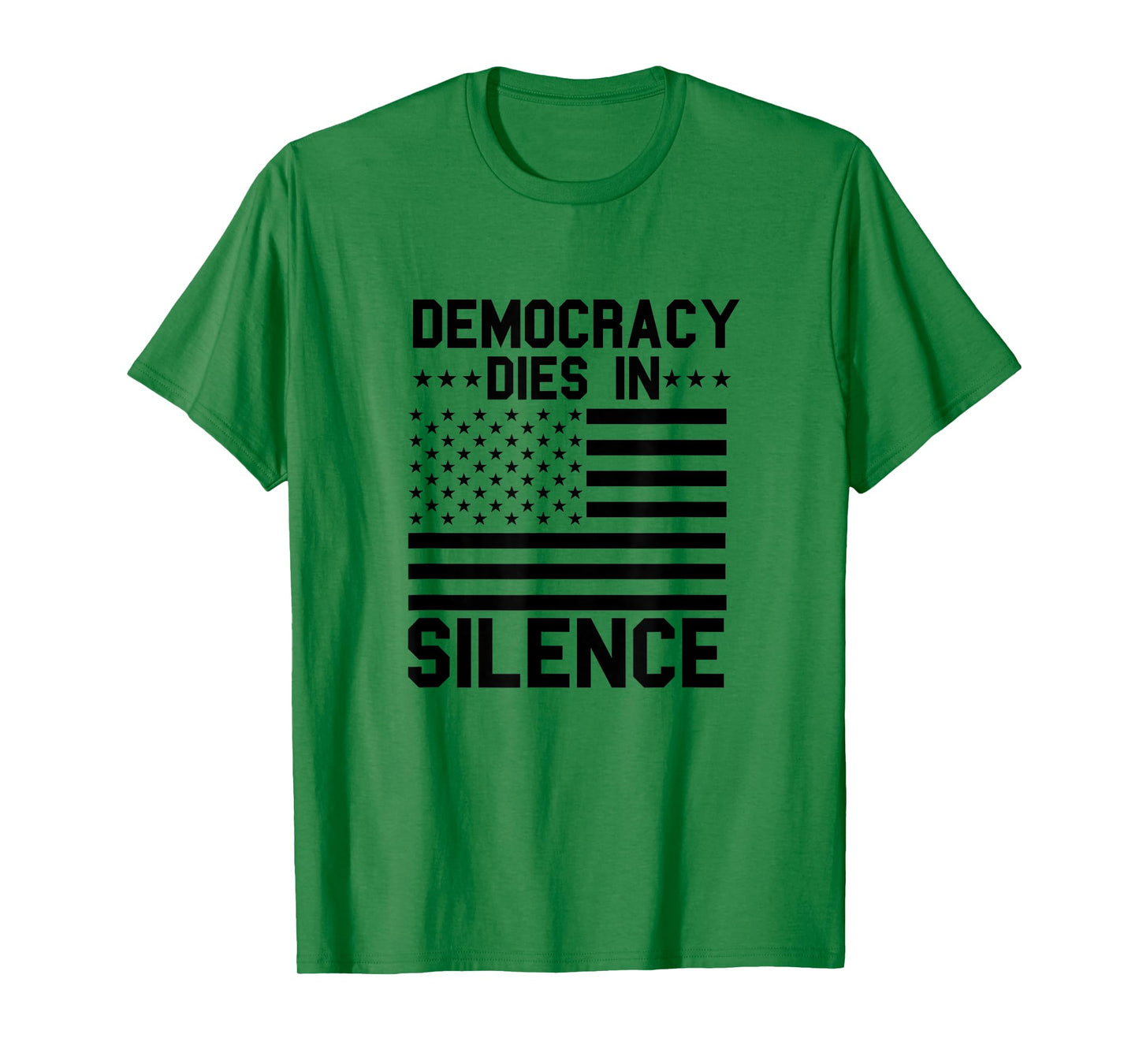 Democracy Dies in Silence American Flag Patriot Constitution T-Shirt