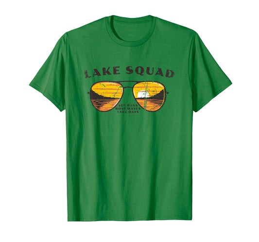Lake Squad Matching Group Sunset Scene Sunglasses T-Shirt