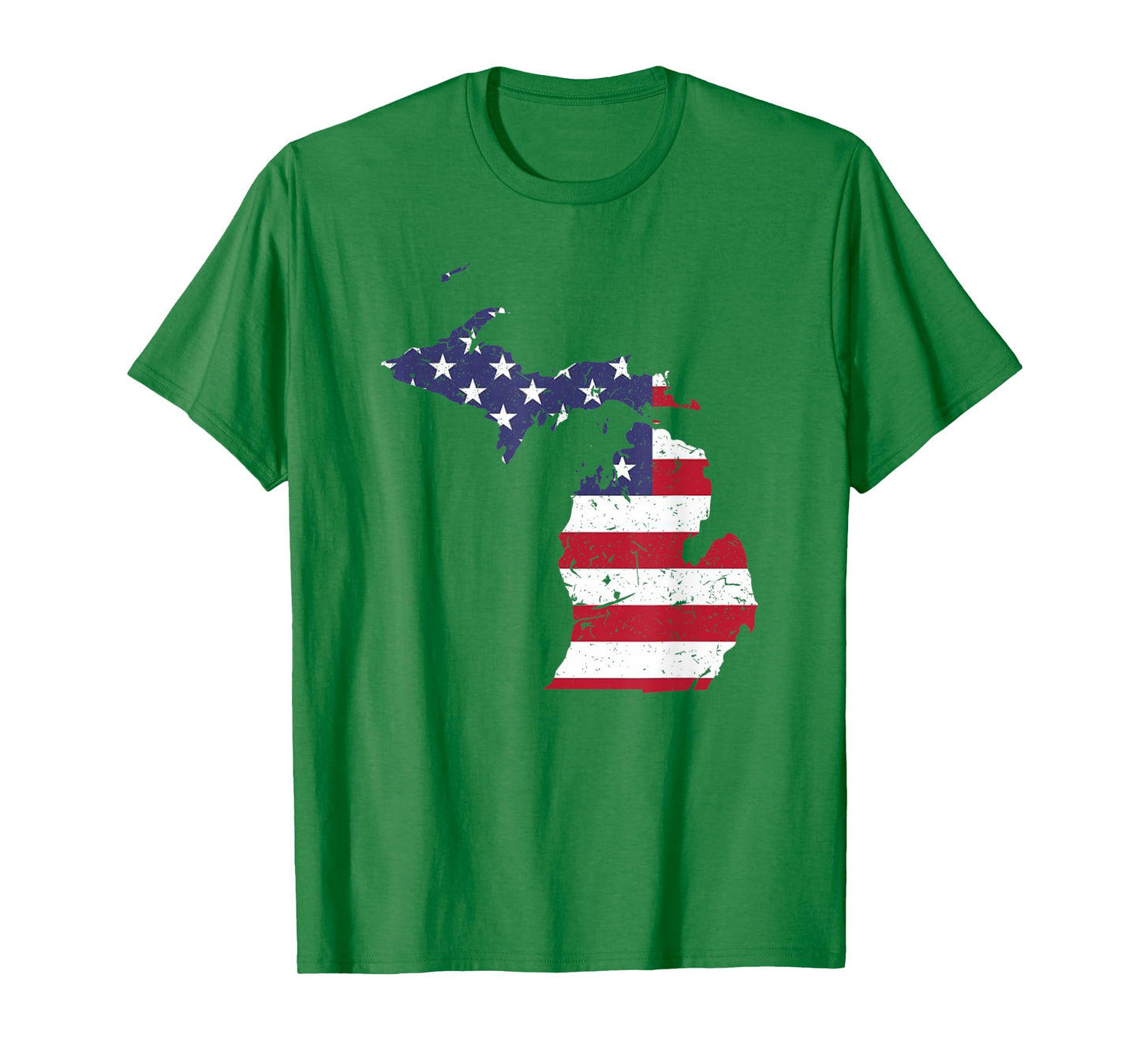 Michigan Map State American Flag Shirt 4th Of July Pride Tee T-Shirt for Women Kids Men