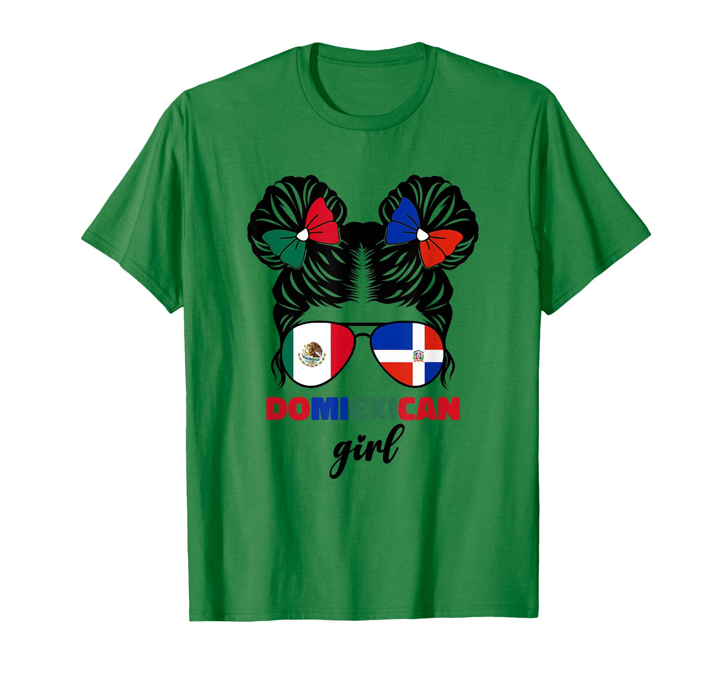 Half Mexican And Dominican Mexico Dominicana Flag Girl Kids T-Shirt