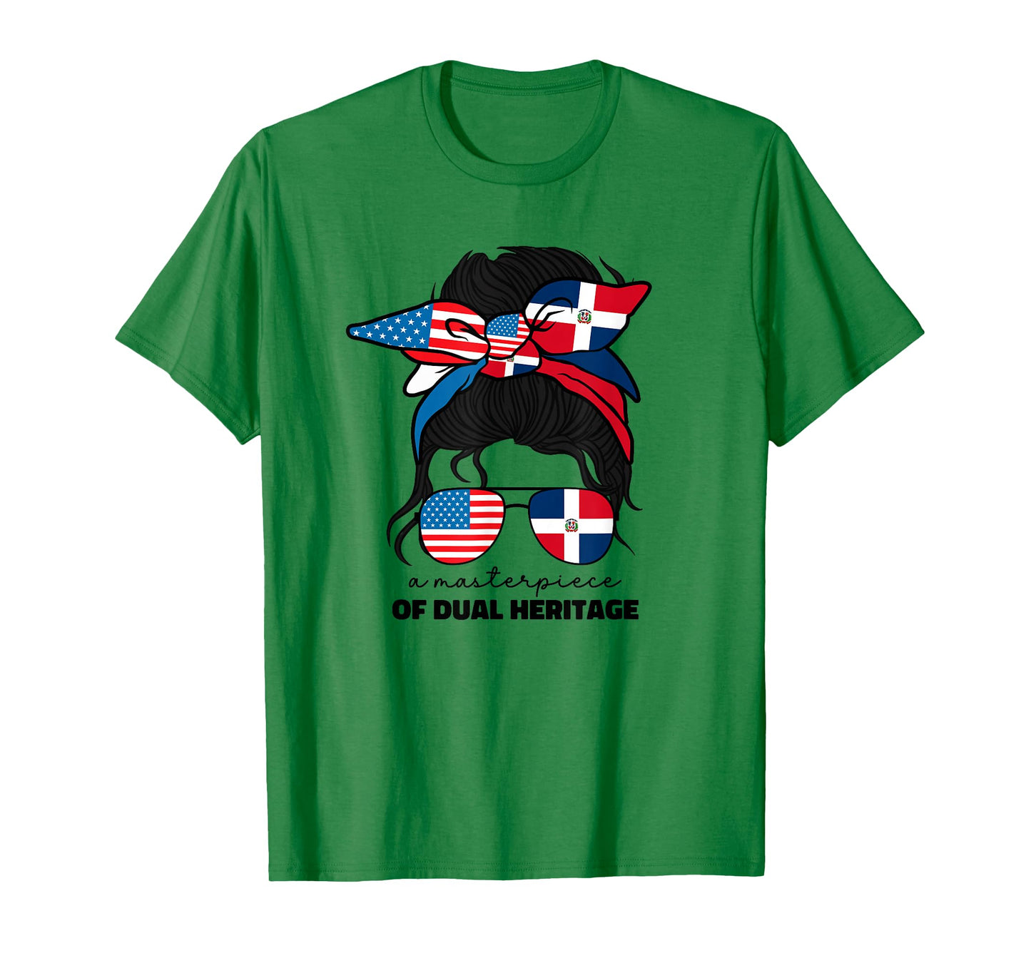 Half Dominican American Dominicana Republic Flag Girl Women T-Shirt