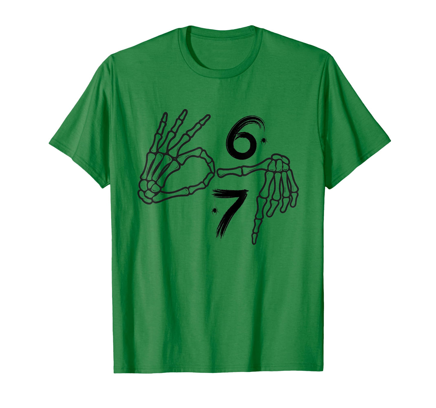 Funny Six Seven 6 7 Meme 67 Skeleton Hand Halloween Costume T-Shirt