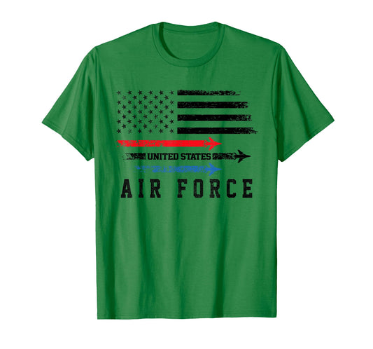 Red White Blue Air Force Flyover Proud American Independence T-Shirt