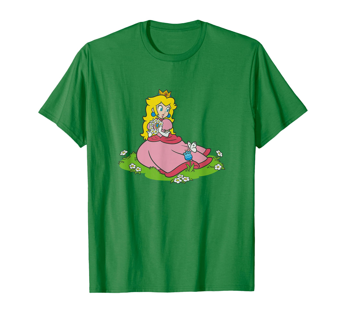 Super Mario Bros Princess Peach Beautiful Flowers Portrait T-Shirt
