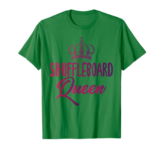 Shuffleboard Queen text with Pretty Art Of Crown Shuffle T-Shirt