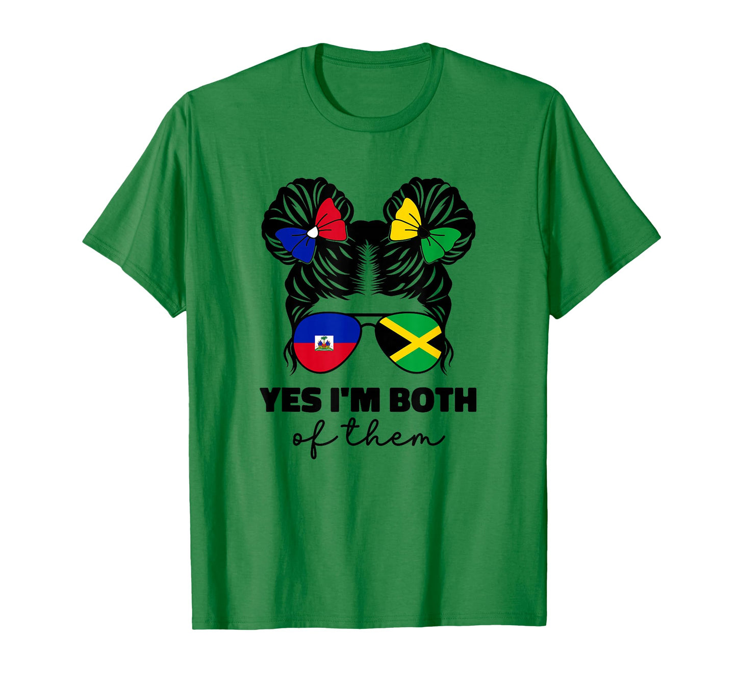 Half Jamaican Haitian Jamaica Flag Haiti Ayiti Kids Girls T-Shirt