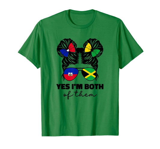 Half Jamaican Haitian Jamaica Flag Haiti Ayiti Kids Girls T-Shirt