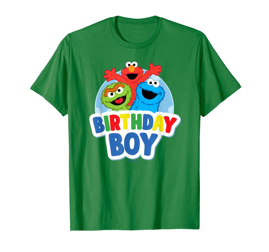 Sesame Street Elmo Oscar Cookie Monster Birthday Boy T-Shirt