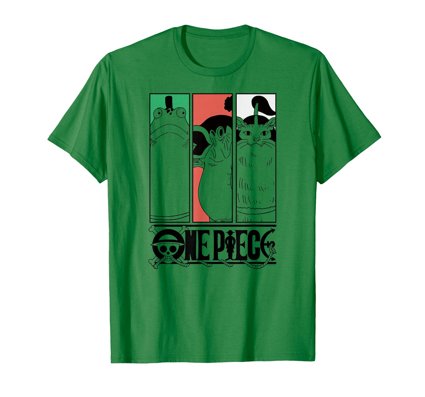 One Piece Anime Crew in Animal Suits Portrait Panels T-Shirt