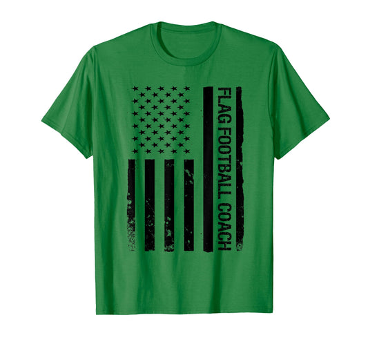 Funny Flag Football Coach USA American Flag T-Shirt