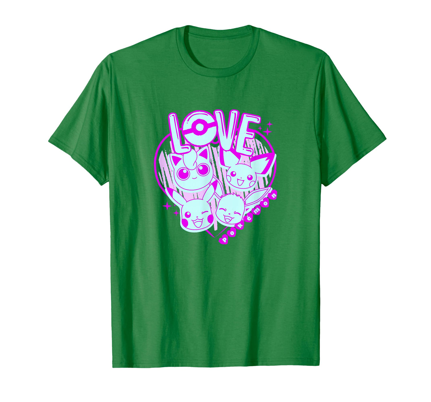 Pokémon Valentine's Day Neon Pink Pocket Monster Sketch T-Shirt