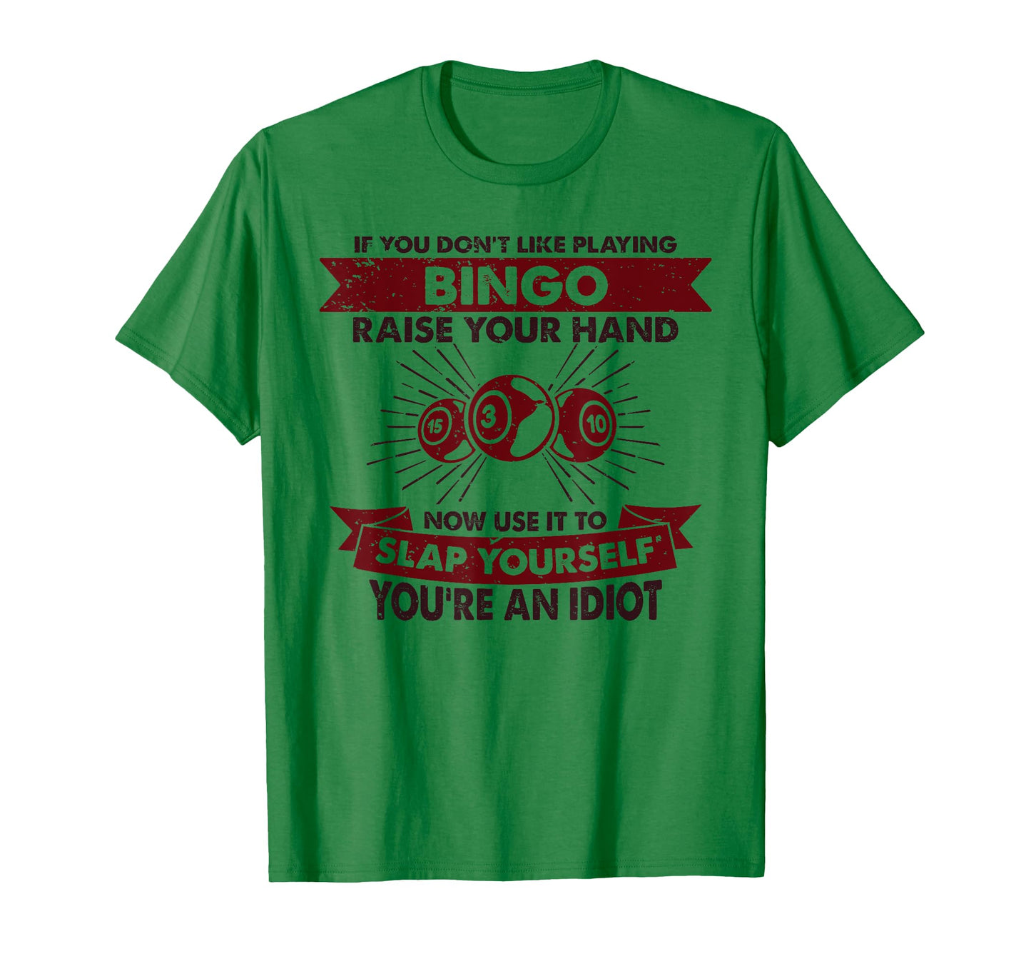 Funny Playing Bingo Gift for Men & Women - Raise Your Hand Slap Yourself - Hobby Bingo T-Shirt - Unisex-Adults - Grey - Small - Short Sleeve - T-Shirt