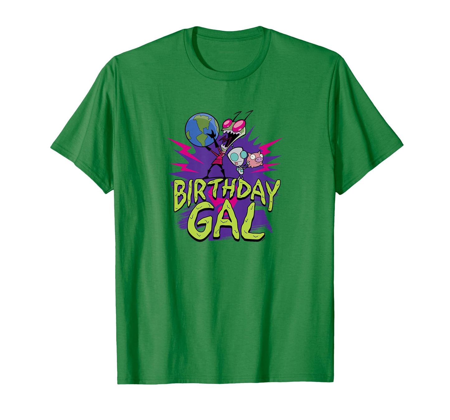 Invader Zim Birthday Gal Zim & Gir Dominating the World Logo T-Shirt