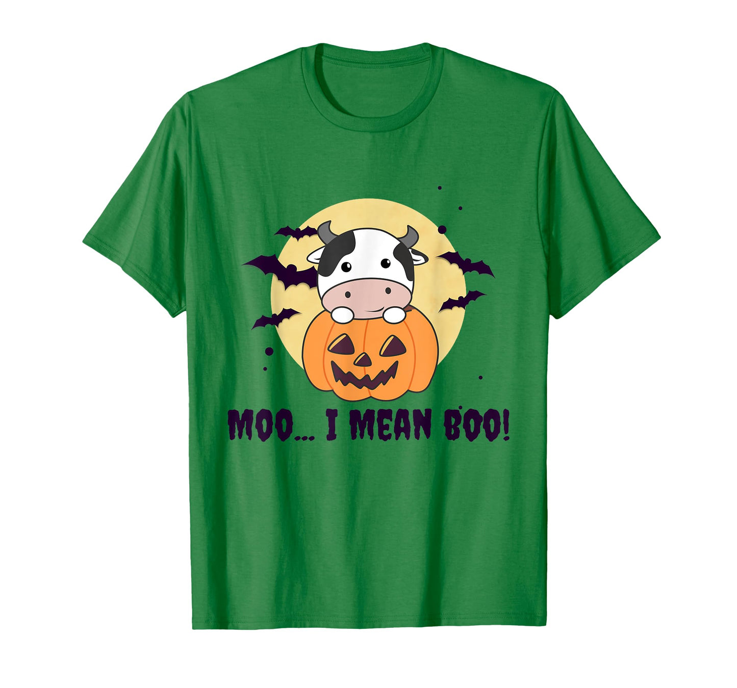 Moo I Mean Boo Cute Kawaii Halloween Cow Ghost T-Shirt