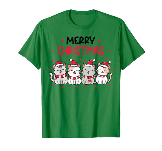 Merry Catmas Merry Christmas Tree Cat Lover Cat Mom Cat Dad T-Shirt