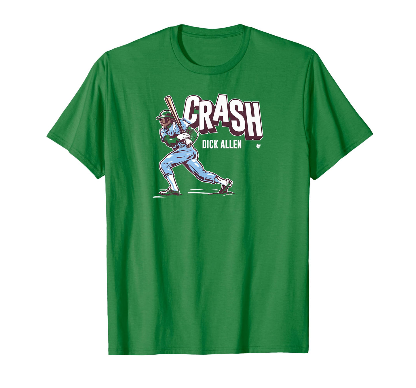 BreakingT Dick Allen: Crash - Philadelphia Baseball T-Shirt, Small, Red