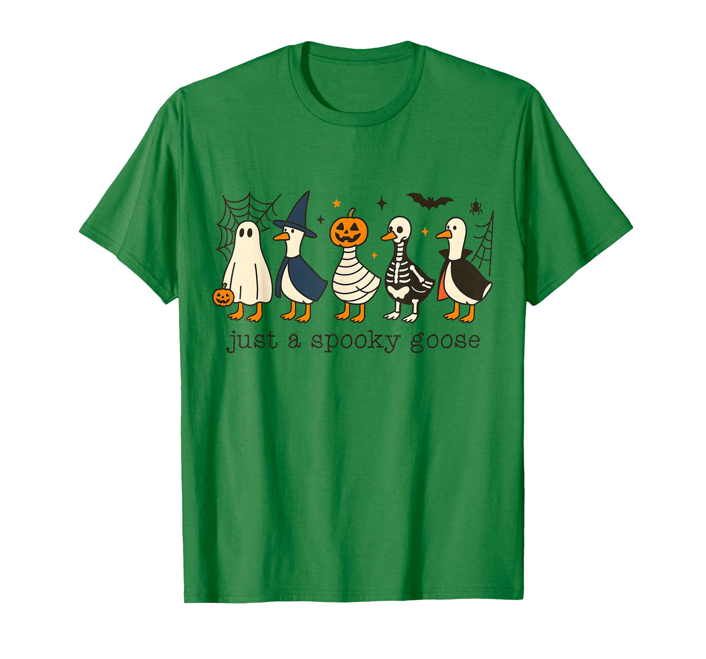 Just A Spooky Goose Silly Funny Skeleton Halloween Costume T-Shirt