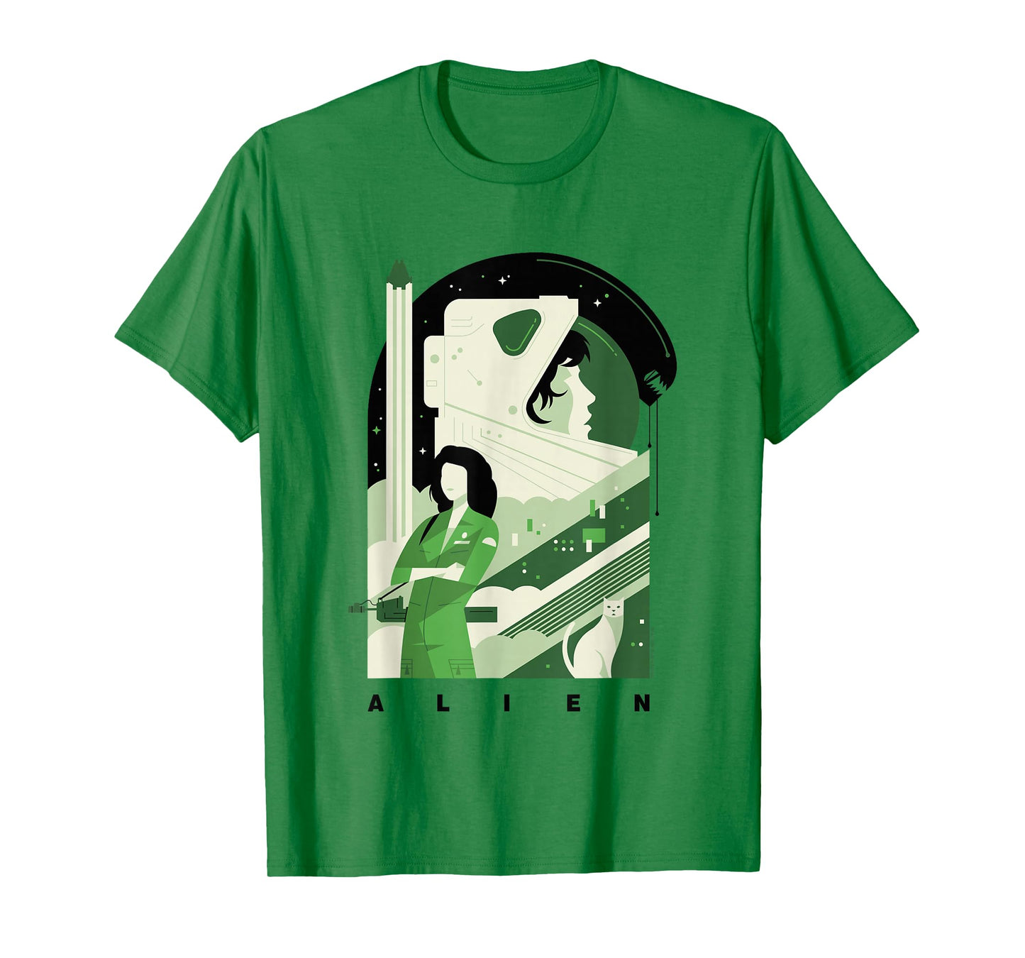 Aliens Iconic Strong Ellen Ripley Silhouette Chest Poster T-Shirt