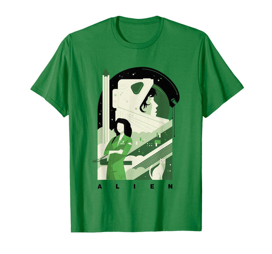 Aliens Iconic Strong Ellen Ripley Silhouette Chest Poster T-Shirt